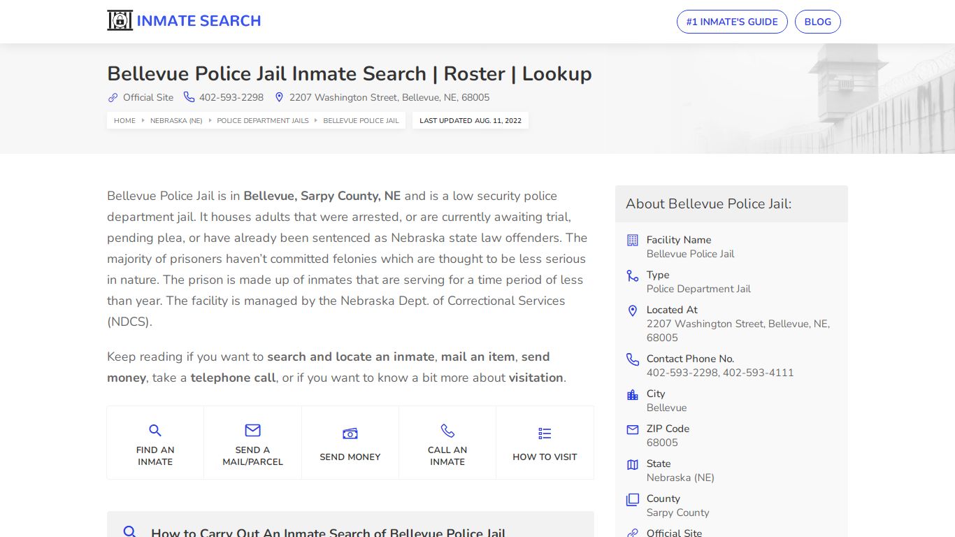 Bellevue Police Jail Inmate Search | Roster | Lookup